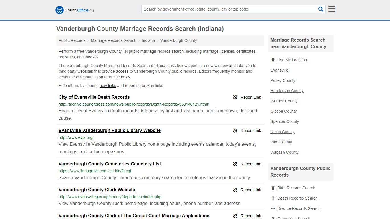 Marriage Records Search - Vanderburgh County, IN (Marriage ...